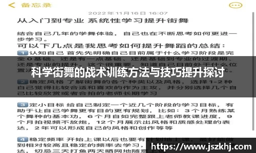 科学街舞的战术训练方法与技巧提升探讨
